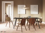 Chaises Klasik, piètement bois, assise tapissée