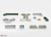 Collection Klint, canapé, fauteuil, modules pour créer vos assises d'accueil