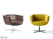 Fauteuils Koppa piètement 4 branches acier et 4 branches aluminium