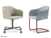 Fauteuils Laja, piètements quatre branches et luge