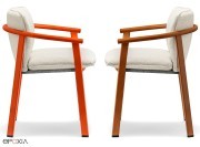 Fauteuils Lamorisse accoudoirs bois