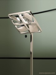 Lampadaire design alu poli avec projecteurs LED rotatifs