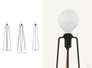Collection Model, lampadaires minimalistes. Câble électrique de couleur et ampoule 12.5 cm en option.
