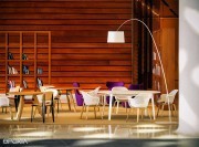 Lampadaire Twiggy large blanc ambiance par Foscarini