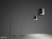 Lampadaire Twiggy meduim et large gris par Foscarini