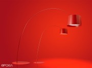 Lampadaire Twiggy meduim et large rouge par Foscarini