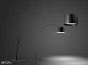 Lampadaire Twiggy meduim et large noir par Foscarini