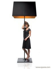 Lampadaire sur pied XXL Memory noir/doré
