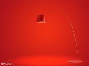Lampadaire rouge Twiggy par Foscarini