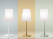 Lampe de table pied blanc jaune et vert Birdie Easy par Foscarini