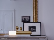 Lampe ISP, socle en marbre, corps en laiton, tube lumineux en polycarbonate