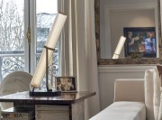 Lampe design Frechin, socle en marbre et aluminium