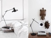 Lampe à poser Arigato. Lampe articulée en métal noir mate