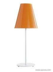 Lampe de table Cosylite PVC brillant orange avec socle