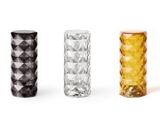 Lampes de table Marquis par Vondom. Sur batterie lumière blanche, finition ambre, fumée ou verre
