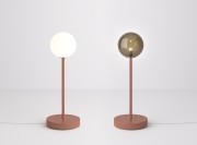Lampe à poser Grace 1 couleur cuivre, verre fumé et blanc