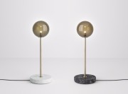 Lampes à poser Grace 1, socle en marbre et verre fumé