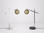 Lampes à poser Grace 2, socle en marbre et verre fumé