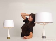 Lampes à poser blanc/doré et blanc/argenté