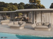 Lits outdoor Luna, structure en polyéthylène 100 % recyclable