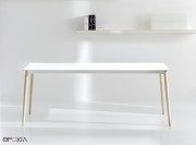 Table fixe stratifié blanc Malmo