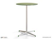 Mange-debout Tamaris plateau rond verre vert olive