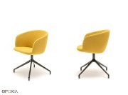 Chaise visiteur Grâce, 4 branches sur patins, pivotante