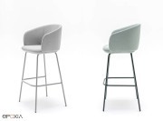Tabouret haut Grâce, assise tapissée