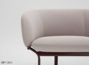 Détail assise et piètement canapé Grace, rembourrage confortable