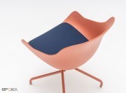 Chaise pivotante Baltic Remix avec placet d'assise tapissé