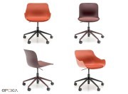 Chaises pivotantes Baltic Remix, sur roulettes