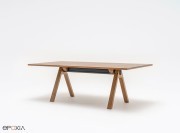 Table de réunion Viga, finition chêne naturel