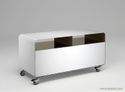 Meuble bas mobile line gris et blanc