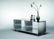 Meuble bas mobile line gris