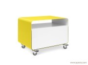 Meuble bas mobile line blanc et jaune
