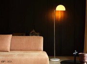Lampadaire Mezzaluna en aluminium avec socle en marbre