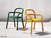 Fauteuils Pippi tissu Network Jaune et Uniform Mélange dark green