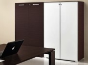 Armoire collection Arche wengé et laqué blanc