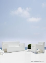Canapé et fauteuil extérieur-intérieur Jut blanc