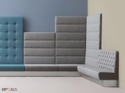 Banquette simple avec différentes hauteurs de dossier