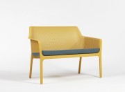 Banc outdoor collection Net par Nardi, avec assise tapissée