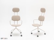 Chaise sur roulettes dossier haut New School