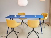 Table de réunion New School, plateau MDF assorti aux pieds