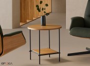 Table d'appoint Nuc, avec tablette assortie au plateau en placage chêne