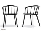 Fauteuil bois Nym, 4 pieds bois
