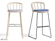 Tabouret en bois Nym, pied luge