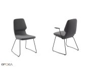 Chaise visiteur Oblique, pied luge