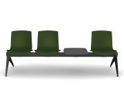 Odei sur poutre 3 places + table, coque polypropylène vert