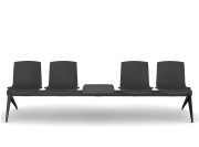 Odei sur poutre 4 places + table, coque polypropylène anthracite