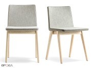 Chaise Osaka tapissée pieds bois